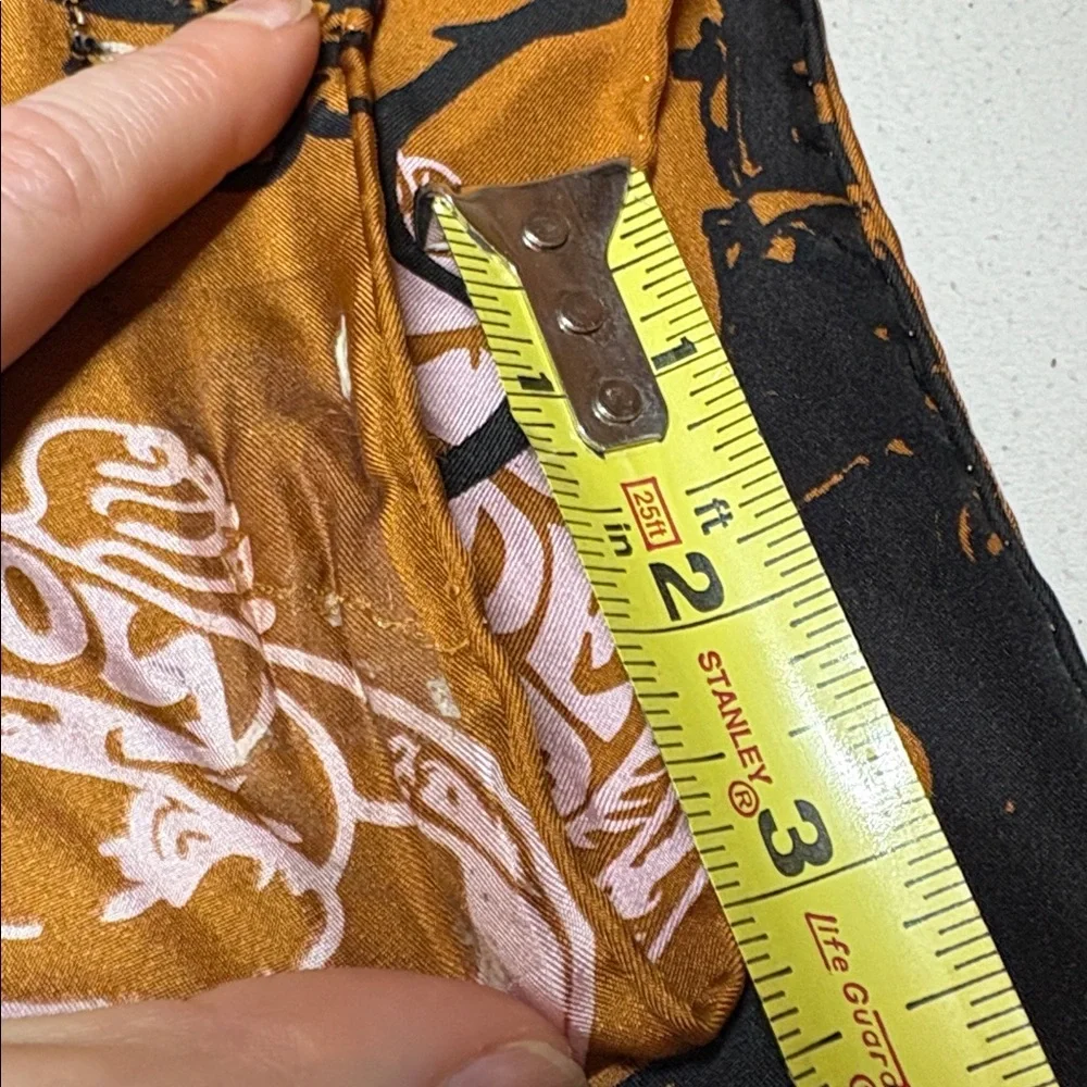 Harley Davidson Bronze and Black Silk Rolled Hem Scarf 20” x 12”